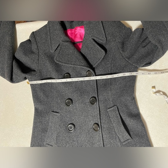 Izzi Collections Women's Wool Dark Gray Classic Peacoat Size M - Picture 12 of 13